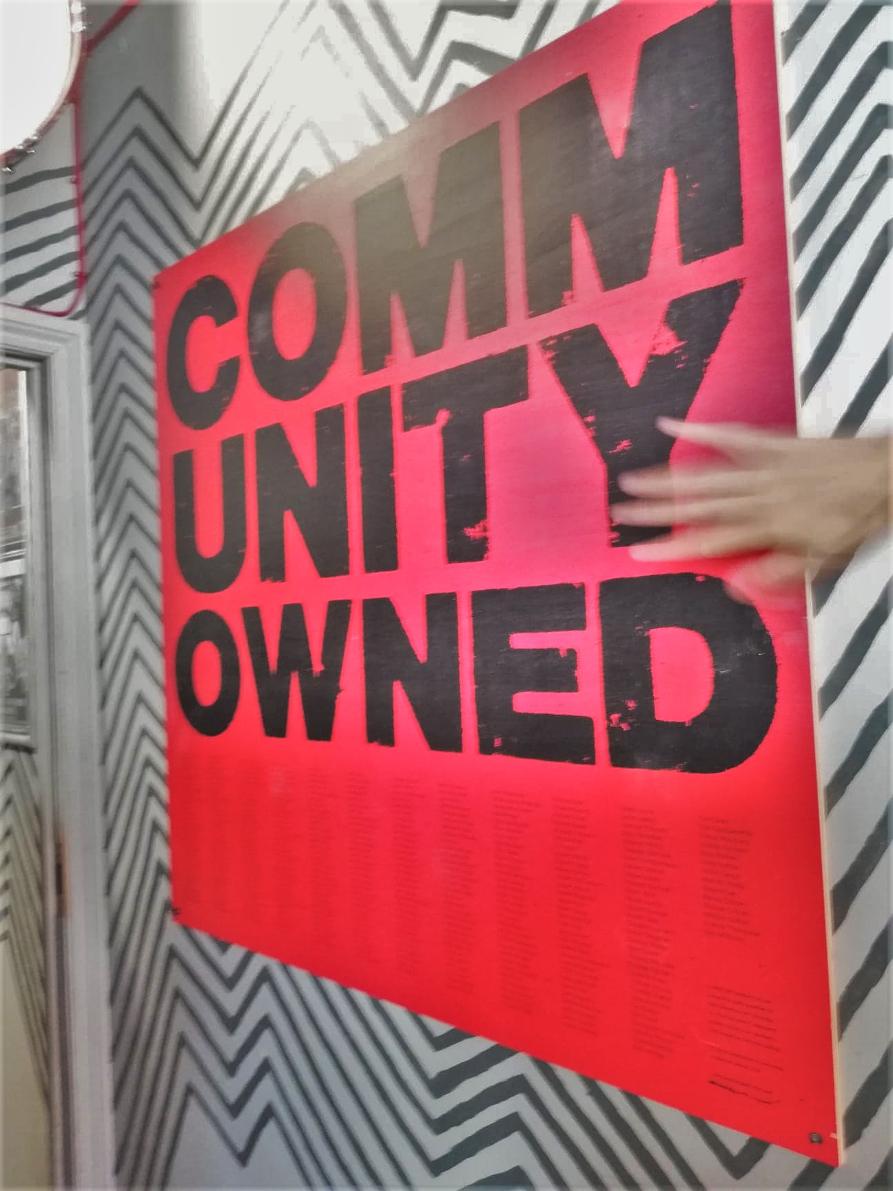 The Exchange Community Owned Poster naming all the community shareholders